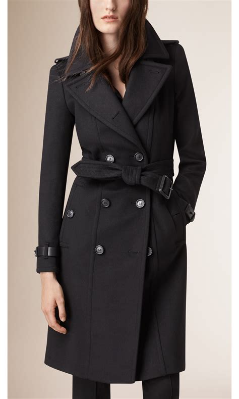 burberry black wool coat womens|Burberry cashmere coat women's.